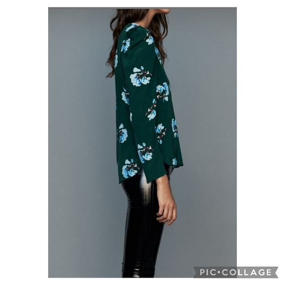 Maje Lukoise Floral Pleated Shoulder Blouse - Picture 12 of 16